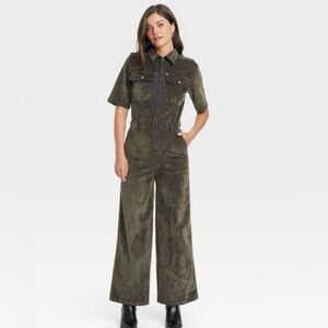 Universal Thread|Charcoal Olive wide leg utility Jumpsuit,short sleeve•••NWT, 12